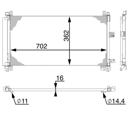 CONDENSER fits PEUGEOT (MAHLE/BEHR)