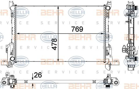 BEHR RADIATOR Fits RENAULT TRAFIC X82 1.6L 14-on 8MK376701581,8MK 376 701-581