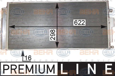 BEHR CONDENSER Fits ABARTH 500/595 08-on 8FC 351 344-141