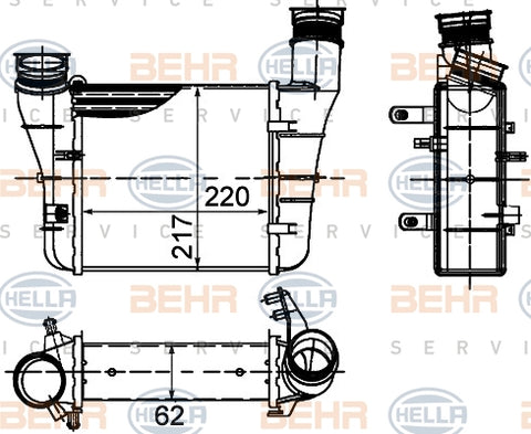 BEHR INTERCOOLER Fits AUDI A4 B6/B7 8EC/8ED 04-09 8ML 376 899-121/8ML376899121