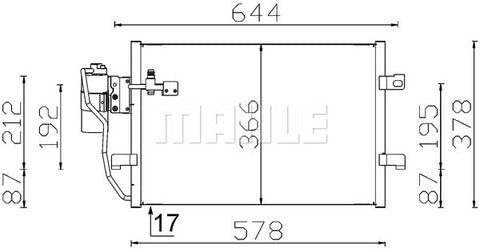 CONDENSER FITS MERCEDES (MAHLE/BEHR)