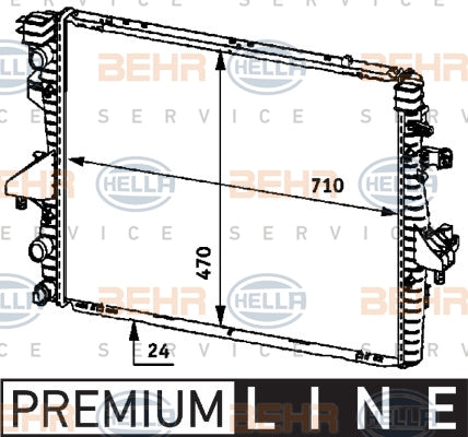 BEHR RADIATOR Fits VW TRANSPORTER/CARAVELLE 1.9L/2.0L 03-13 8MK 376 719-181