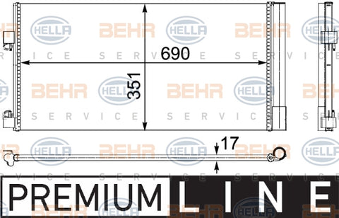 BEHR CONDENSER Fits RENAULT LAGUNA 07-15 8FC 351 304-241