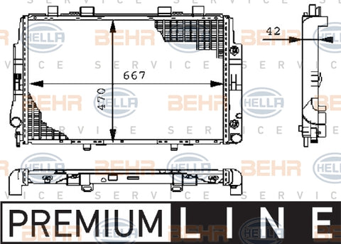 BEHR/MAHLE RADIATOR Fits MERCEDES BENZ S-CLASS S420/CL500 92-99 8MK376711171