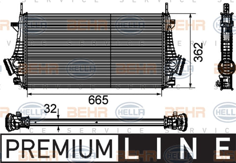 BEHR INTERCOOLER Fits OPEL INSIGNIA/SAAB 9-5 YS3G 10-13 8ML 376 746-481