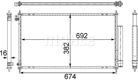 CONDENSER Ffits HONDA ACCOR (MAHLE/BEHR)