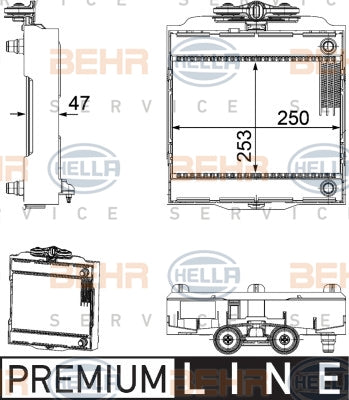 BEHR RADIATOR Fits BMW 5,6,7, F06/F07/F10/F11/F12/F13 09-17 8MK 376 746-521