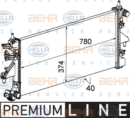 BEHR RADIATOR Fits FIAT DUCATO 250,290 130 Multijet 2.3D Diesel 8MK 376 745-111