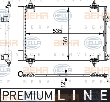 BEHR CONDENSER Fits CITROEN C4/BERLINGO/PEUGEOT 308 09-14 8FC 351 317-561