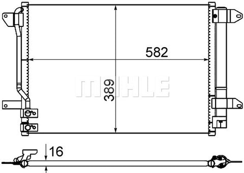 CONDENSER FITS VOLKSWAGEN JETTA/ BEETLE - MAHLE/BEHR