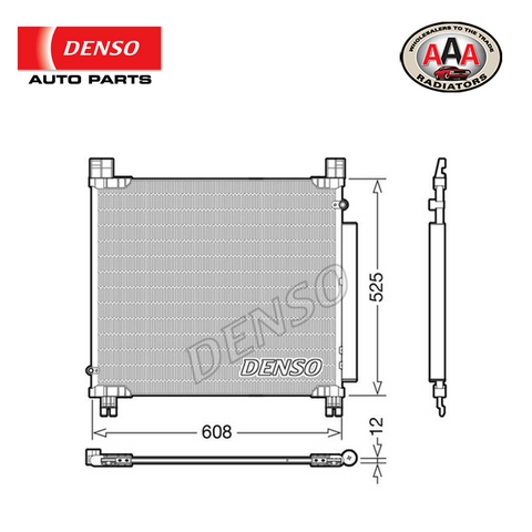 AAA (DENSO) CONDENSER Fits TOYOTA HILUX TGN / GUN (2015 - on)