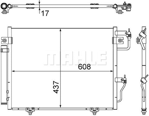 CONDENSER FITS MITSUBISHI PAJERO (7812A223) - MAHLE/BEHR