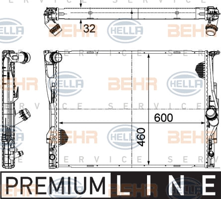 BEHR RADIATOR Fits BMW 1 E82/3 E90,E91 04-13 8MK 376 782-071