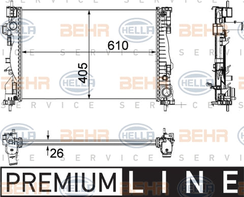 BEHR RADIATOR Fits ALFA ROMEO 4C/GIULIETTA 1.8L 8MK 376 756-261/8MK376756261