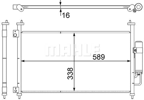 CONDENSER FITS HONDA CIVIC (MAHLE/BEHR)