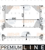 BEHR RADIATOR fits MERCEDES 8MK 376 747-551