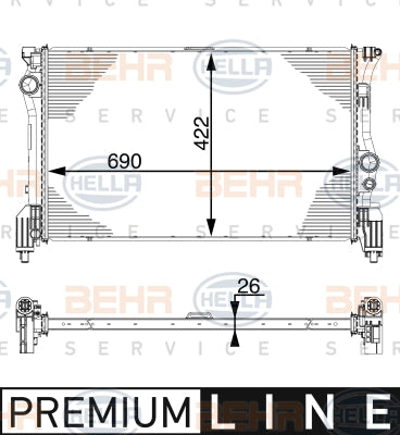 BEHR RADIATOR fits MERCEDES 8MK 376 747-551