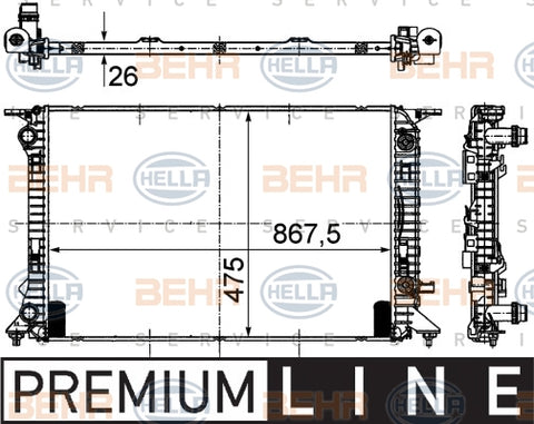 BEHR RADIATOR Fits AUDI A4 B8/A5 8F7/8TA Q5 8RB 2.0L 8MK 376 745-631