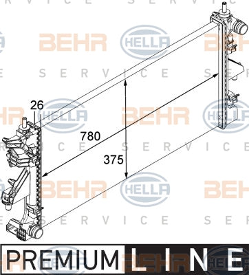 BEHR/MAHLE RADIATOR Fits FIAT DUCATO 250,290 120/130 Multijet 06-on 8MK376745021