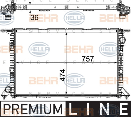 BEHR RADIATOR Fits AUDI A5 8T3/ 8TA 07-17 6cyl,8cyl AWD Petrol 8MK 376 754-731