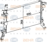 BEHR RADIATOR Fits RENAULT LAGUNA 2.0L 110kw 4cl FWD Diesel 8MK 376 745-201/8MK376745201