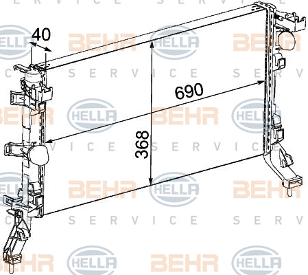 BEHR RADIATOR Fits RENAULT LAGUNA 2.0L 110kw 4cl FWD Diesel 8MK 376 745-201/8MK376745201