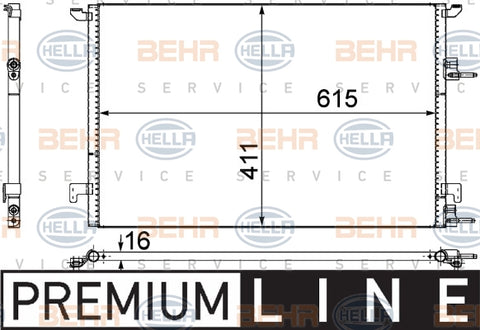 BEHR CONDENSER Fits SAAB 9-3 07-15 8FC 351 309-371