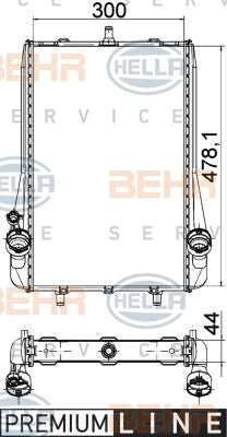 BEHR RADIATOR Fits PORSCHE 911,996/911,997 3.6L/3.8L 00-12 8MK 376 765-131