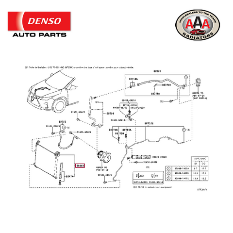 AAA (DENSO) CONDENSER Fits LEXUS RX 200 (2015 - on)