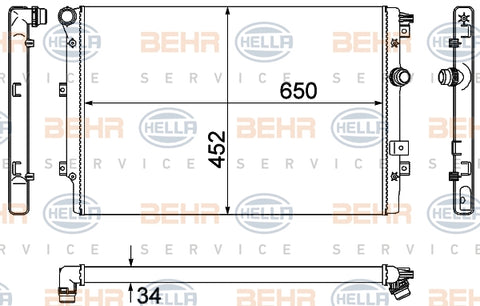 BEHR RADIATOR Fits VW TIGUAN 5N 1.4L/2.0L 07-16 8MK 376 901-021/8MK376901021