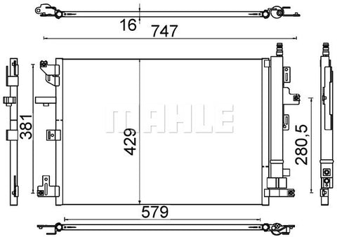 CONDENSER FITS VOLVO XC90 (MAHLE/BEHR)