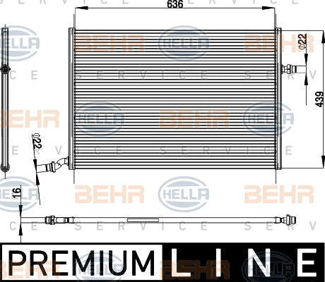 BEHR/MAHLE RADIATOR Fits MERCEDES BENZ C-CLASS,C200,C250 14-18 8MK 376 908-121