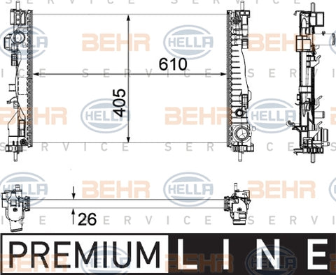 BEHR RADIATOR Fits ALFA ROMEO GIULIETTA 940 10-on 8MK 376 756-241/8MK376756241