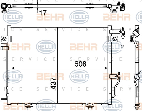 BEHR CONDENSER Fits MITSUBISHI PAJERO NS,NT,NW 3.2L 06-13 8FC 351 307-371