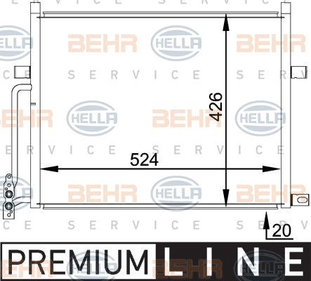 BEHR CONDENSER fits BMW  8FC 351 038-201