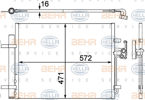 BEHR CONDENSER Fits LAND ROVER FREELANDER/VOLVO 07-15 8FC 351 303-201