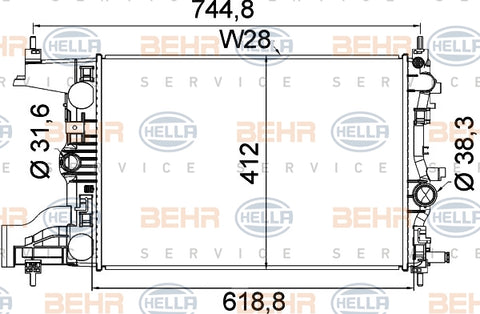 BEHR RADIATOR Fits OPEL ASTRA 1.4L/1.6 Turbo 12-13 8MK 376 910-241/8MK376910241