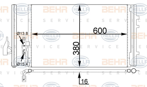 BEHR CONDENSER Fits BMW X3 F25/X4 F26 11-18 8FC 351 343-171