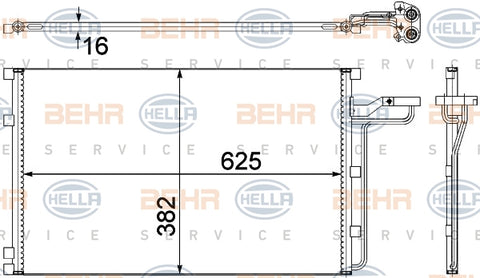 BEHR CONDENSER Fits VOLVO C30/C70/S40/V50 04-12 8FC 351 307-621