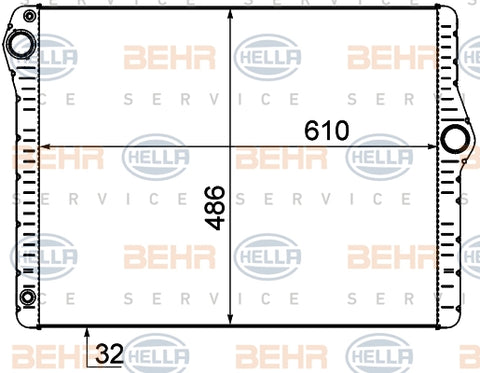 BEHR RADIATOR Fits BMW 5 F10 528i 10-11 8MK 376 777-304