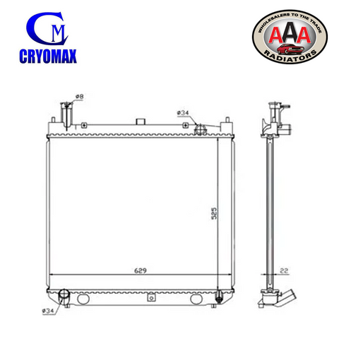 AAA (CRYOMAX) RADIATOR Fits TOYOTA HIACE SBV RCH12/22R (1995 - 2003)