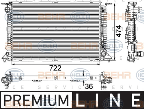 BEHR RADIATOR Fits AUDI A4/A5 B8,8F7 07-12 8MK 376 745-651/8MK376745651