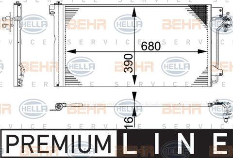 BEHR CONDENSER Fits VW MULTIVAN/TRANSPORTER 03-09 8FC 351 317-651