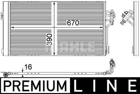 CONDENSER FITS MERCEDES (A6398350800 ) - MAHLE/BEHR