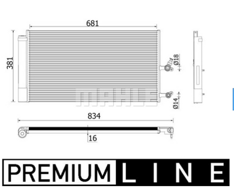 BEHR/MAHLE CONDENSER Fits VOLVO XC90 256 14-on 8FC 351 009-671